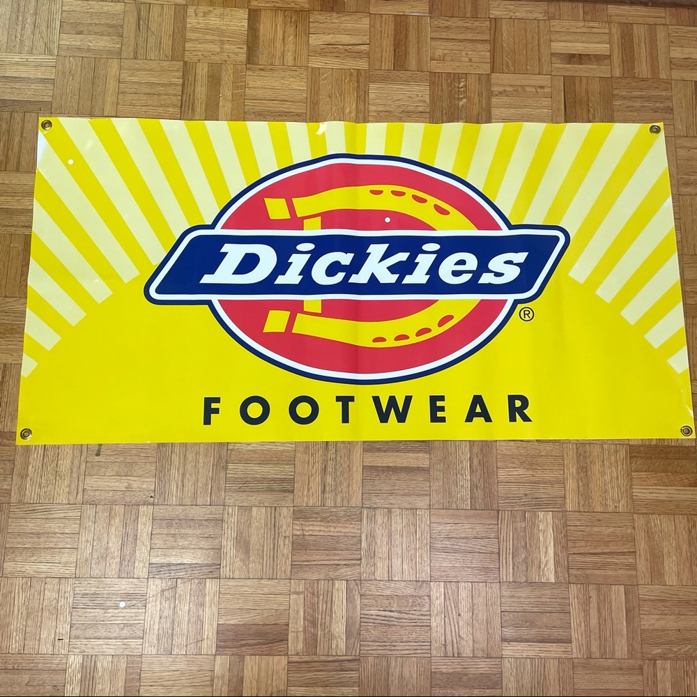 Rare Dickies Footwear Sign Advertising Poster Yellow 48”x24” Yellow New